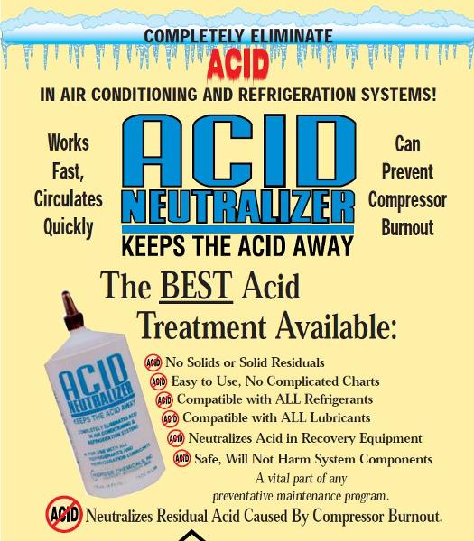 ACID NEUTRALIZER 4OZ ACR TREATMENT HVACR SERVICE TOOLS CHEMICALS HIGHSIDE