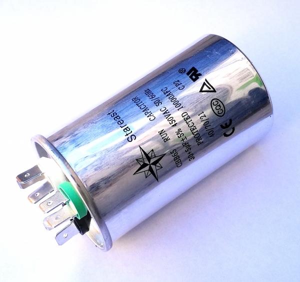 ROUND RUN CAPACTOR 30µF+5µF 450V